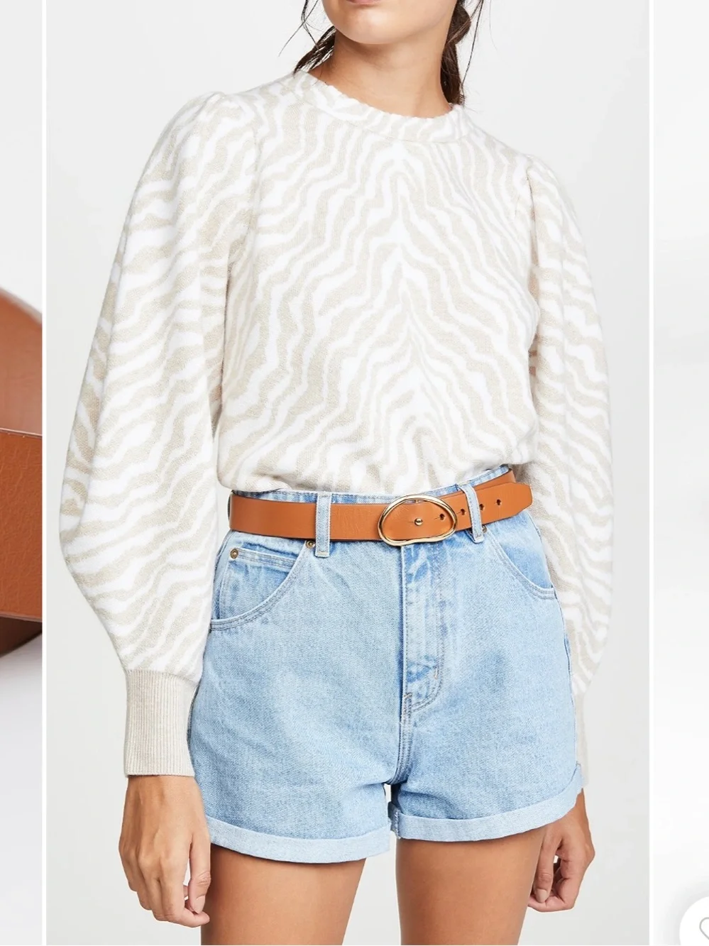 Lizzie Fortunato || Wide Georgia Belt in Tan Silver Tone Buckle